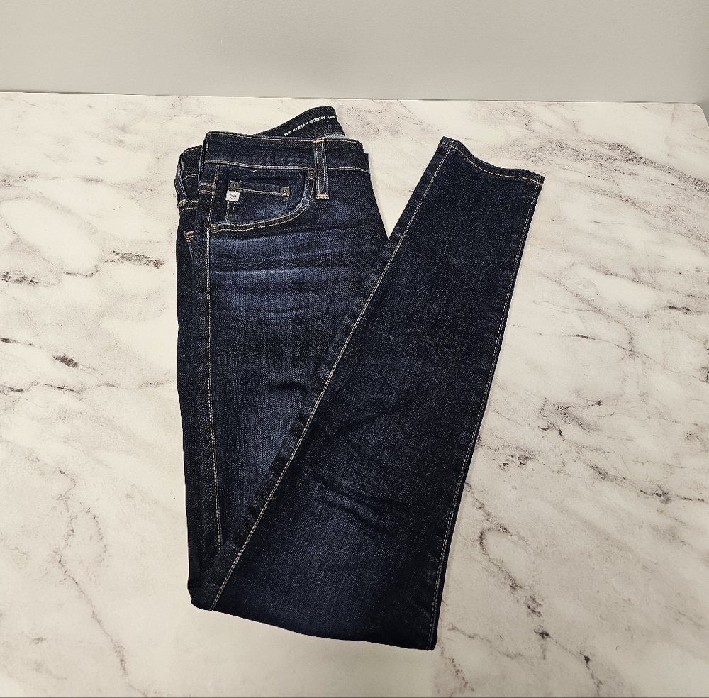 AG Adriano Goldschmied The Farrah Skinny Ankle High Rise Dark Blue Jeans‎ 27 - Picture 3 of 9
